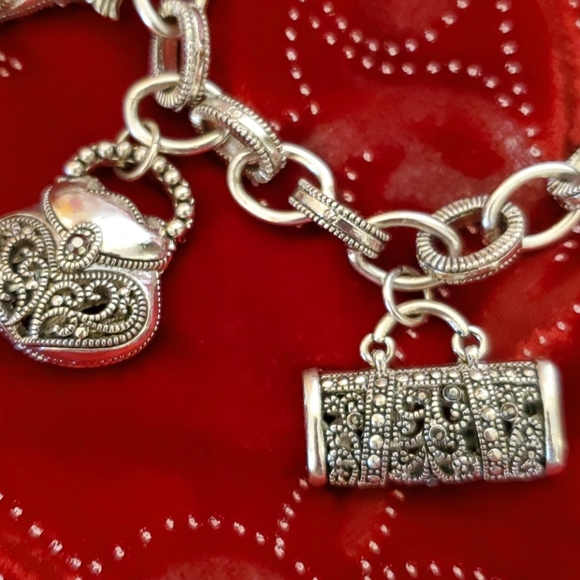 Silver Tone Purse Charm Bracelet - Picture 3 of 8